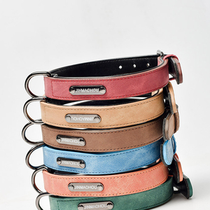 Colliers pour chien en cuir mat à prix abordable, colliers en cuir personnalisés, nouvelle plaque nominative gravée, collier pour chien en cuir PU - Product Image 1