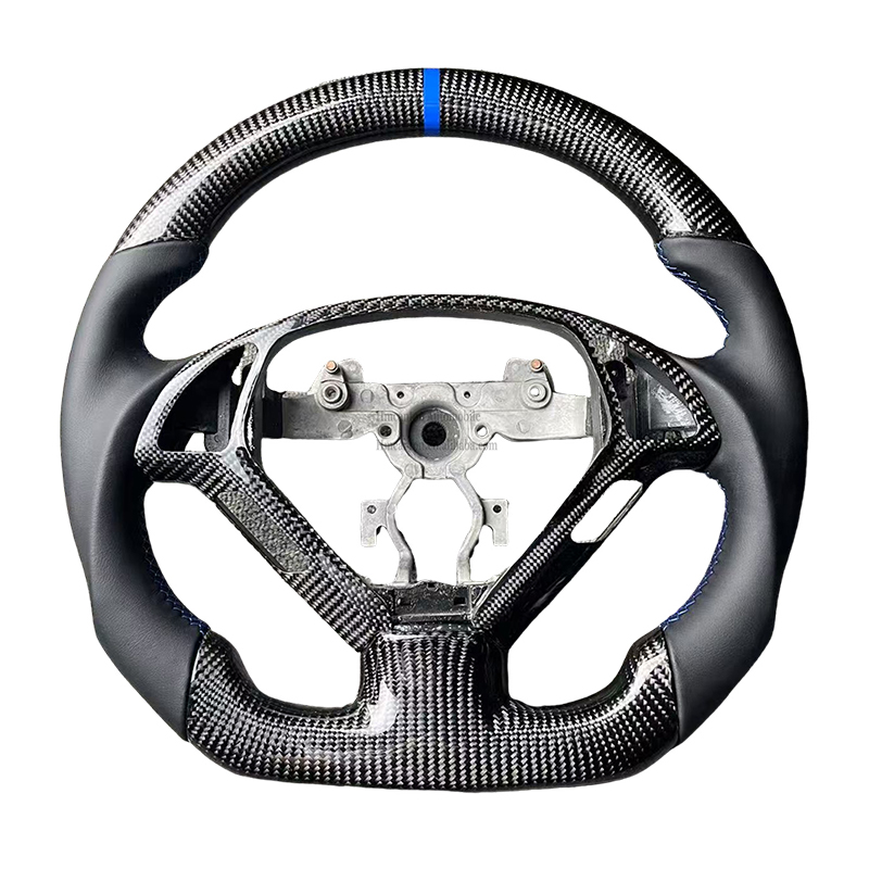 คาร์บอนไฟเบอร์ + หนังเรียบ + เย็บลายสีน้ำเงิน