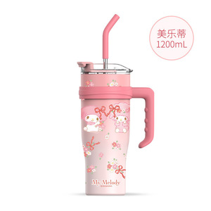 Tasse à eau en acier inoxydable de grande capacité avec paille de ventre Conception de dessin animé isolée sous vide de haute valeur de couleur pour la rentrée des classes - Product Image 6