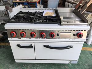 Estufa de <span class=keywords><strong>Gas</strong></span> de Acero Inoxidable de 4 Quemadores, la Más Popular, con Plancha y Horno, Independiente, para Cocina Comercial - Product Image 3