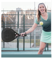 Raquettes de paddle-tennis de premier rang, surface en fibre de carbone 12k avec mousse à mémoire de forme EVA, légères, raquette de paddle-ball