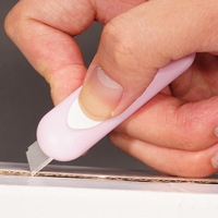 Couteau miniature de sécurité portable pour étudiants, outil artisanal en papier pour l'école, couteau de bureau miniature de dessin animé, multicolores