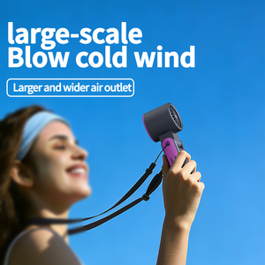 Hxtc88 Nuevo Ventilador Portátil Plegable de Mano con Refrigeración por Aire, Recargable por USB, Mini Ventilador Turbo con Enfriador de Hielo y Cordón para <span class=keywords><strong>el</strong></span> Cuello - Product Image 3
