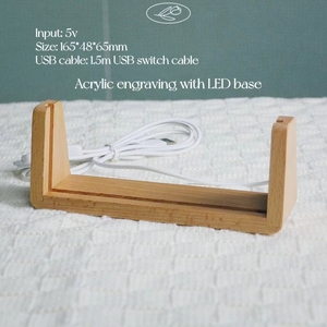 Base de Luz LED de Madera, Soporte de Exhibición de Luz de Madera de Haya, Base de Lámpara Iluminada de Mesa, Luz Nocturna para Arte de Cristal, Vidrio y Resina, Luz Cálida - Product Image 2