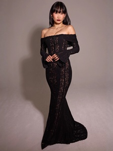 OUDINA Robes Décontractées à Épaules Dénudées en Dentelle Longue pour Femmes Américaines – Vente en Gros Tendance - Product Image 1