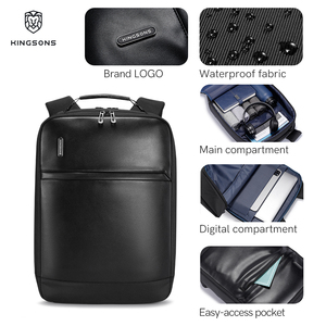 Ba lô laptop chống nước bền chắc chất liệu mới 2025 màu đen xanh dương 15.6 inch, ba lô du lịch công tác có dây kéo vali, in logo tùy chỉnh - Product Image 3