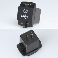 Chargeur de voiture double USB QC3.0 12V/24V, 18W*2, charge rapide, prise intégrée avec voltmètre numérique LED, adaptateur de chargeur de téléphone de voiture