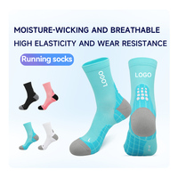 Chaussettes de sport rembourrées LINGTU, chaussettes de compression pour la course à pied, le cyclisme, le marathon, chaussettes confortables à semelle en tissu éponge pour les sports de plein air