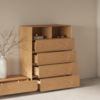 Buffet de salon de style japonais Buffet moderne en bois massif au design simple Buffet personnalisé