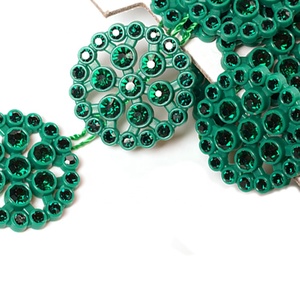 Verde de la forma redonda de <span class=keywords><strong>cristal</strong></span> recorte rhinestone caliente del arreglo rollo de cadena de strass de bandas - Product Image 4