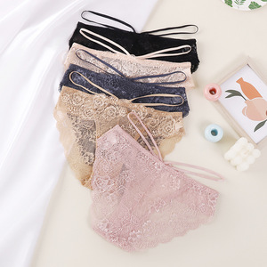 Nuovi Arrivi: Slip Donna in Pizzo e Rete, Sexy e Senza Cuciture con Fiocco a Farfalla, Stile Puro Desiderio, Intimo Femminile all'Ingrosso - Product Image 1