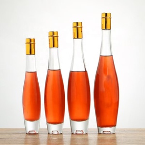 Las botellas de vino de cristal con forma de bolos de 375ml y 500ml con tapones, adecuadas para vodka, whisky, Ginebra, ron, vino y brandy. - Product Image 1