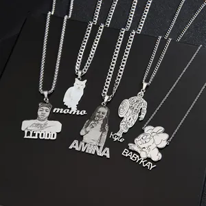 Designer Custom Name Character Silver Gold Filled Charm Stainless Steel Chain Diy Kit Necklace For Kids Neckless Jewelry