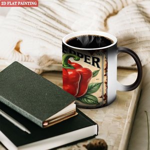 Modern Home Furniture Matching Mug Frosted Black 11oz <b>Ceramic</b> Heat Sensitive Magic <b>Cup</b> - Product Image 3