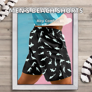 Léger et flexible nouveau Design imprimé Polyester coton séchage rapide Shorts de plage été nager hommes court - Product Image 5