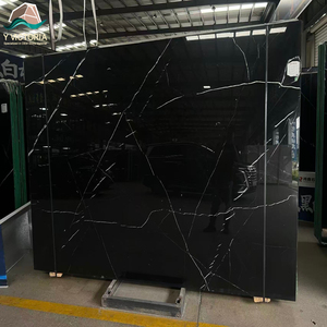 Dalles de marbre noir Marquina poli, dalles de pierre de luxe noir et blanc veiné pour mur d'accentuation et comptoir - Product Image 1