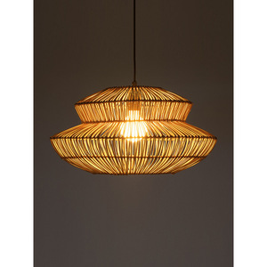 Lustre en rotin de style japonais E27, luminaire suspendu rond à tête unique pour restaurants, salons de thé, maisons d'hôtes zen, hôtels - Product Image 5