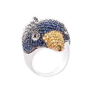 Keiyue different kinds of Unique head of bird boys silver rings cute dcesign for kids gifts