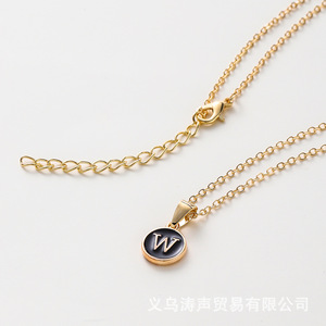 Collier simple avec lettre, chaîne en alliage de zinc de 52 cm, pendentif, cadeau unisexe, accessoire de bijouterie - Product Image 5