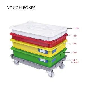 Kotak pemeriksaan adonan Pizza dapat ditumpuk nampan kualitas komersial dengan penutup kotak adonan wadah makanan