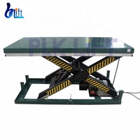 Plateforme élévatrice à ciseaux hydraulique stationnaire personnalisée, quai de chargement, table élévatrice X-Lift de 1 tonne avec rampe d'extension