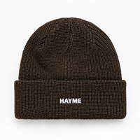 Bonnet d'hiver chaud et tendance avec logo brodé, style streetwear, à revers côtelé, unisexe