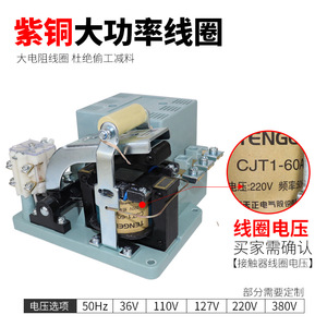 Contactor de CA Tengen CJT1-60, 60A, 3P, 220V/380V, Montaje en Riel DIN, Contactor Trifásico con Contactos de Plata - Product Image 5