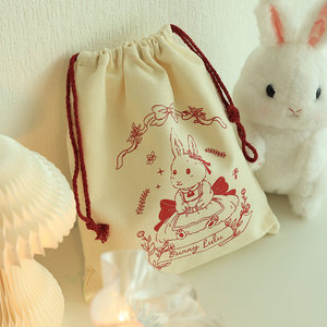 Durable Custom Logo Printed Recycled Jewelry Gift Package Pouch Cotton Canvas <b>Drawstring</b> <b>Bag</b> - Product Image 4
