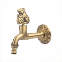 Robinet mural vintage G1/2'' pour eau froide, robinet de machine à laver en bronze antique pour jardin, évier extérieur, piscine, salle de bain