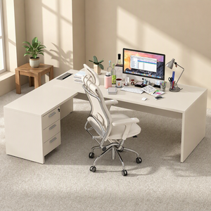 Escritorio Ejecutivo Extensible con <span class=keywords><strong>Altura</strong></span> Ajustable, <span class=keywords><strong>Mesa</strong></span> de Computadora Moderna de Madera para Gerentes - Product Image 1