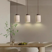Lampe suspendue LED beige marron, lustre en pierre de grotte, rétro, chambre à coucher, chevet, style nordique, restaurant, éclairage décoratif pour la maison