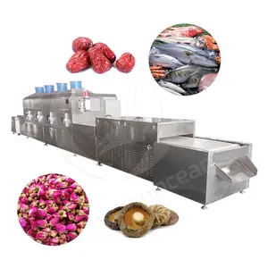 OCEAN Continuous Conveyor Mesh Belt Beef Omasum Dry Yeast Beer Vinasse Customized 3 Ton Microwave Dryer Machine