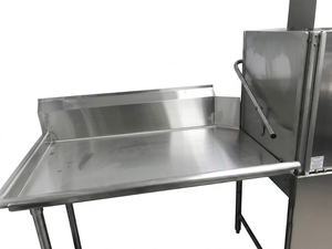 Commercial Stainless Steel Clean Dish Table Left Drainboard Kitchen Workstation With Backsplash Bullet Feet <b>Worktable</b> - Product Image 4