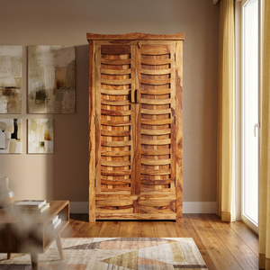 Armario de madera estilo vintage / Almirah con 2 cajones y puerta, organizador de tela hecho a mano para dormitorio, hotel, casa de campo, sala de estar - Product Image 4