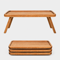 Plateau de service pliable à 3 niveaux en bois d'acacia pour présentation de desserts, charcuterie, fêtes, mariages, Noël