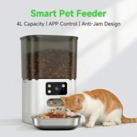 Distributeur de nourriture pour animaux de compagnie en acier inoxydable avec rappel de faible niveau de nourriture, enregistrement vocal, 6L (25,4 tasses), pour chiens de petite, moyenne et grande taille