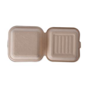 Envase de Alimentos Ecológico Tipo Concha, Caja Biodegradable de Caña de Azúcar para Hamburguesas, 308x144x78mm, Marca <span class=keywords><strong>BIOPACK</strong></span>, Impermeable - Product Image 4