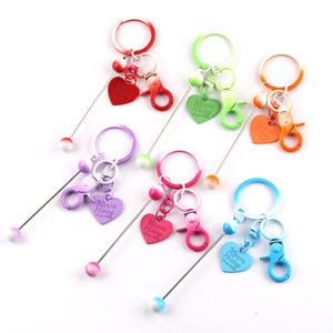Porte-clés en métal en forme de cœur dégradé coloré, en alliage de zinc plaqué, accessoires de bijoux DIY pour projets d'artisanat - Product Image 5
