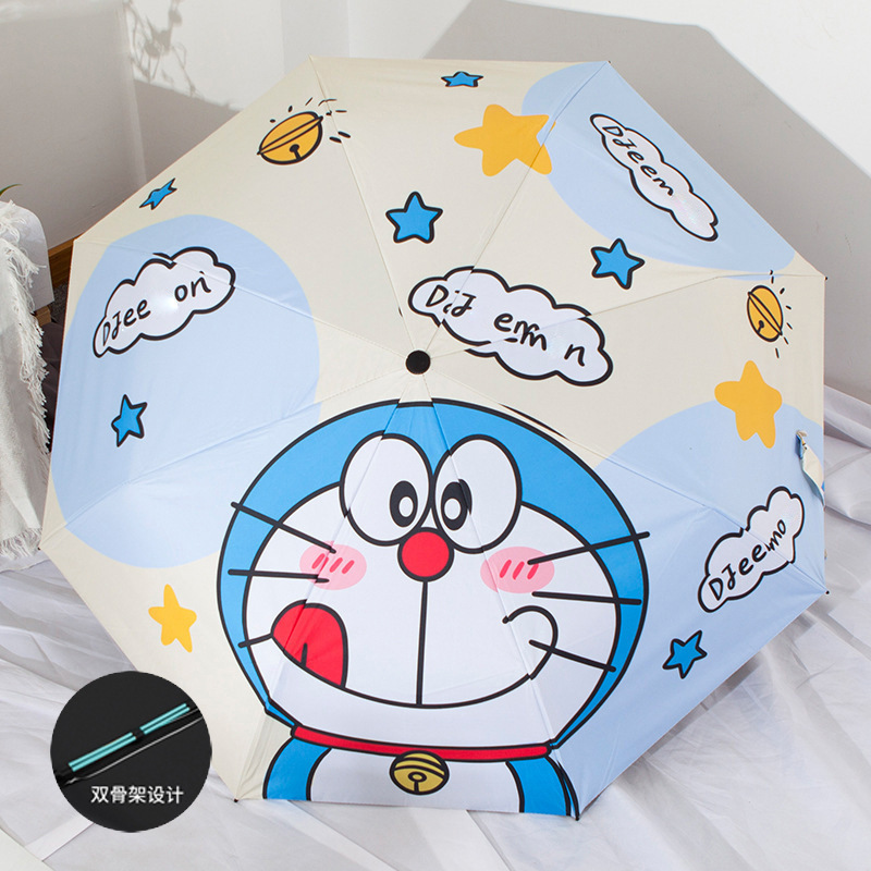 [Dibujos animados] Paraguas de seguridad infantil antirrebote de 16 nervaduras - Doraemon