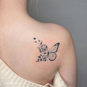 Farfalla <span class=keywords><strong>e</strong></span> fiore tatuaggio temporaneo Semi permanente tatuaggio impermeabile per 2 settimane realistico tatuaggio a base di erbe per il corpo del braccio - Product Image 3