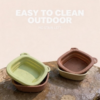 Bol pliable en silicone pour animaux de compagnie, pliable, portable, pour l'eau et la nourriture, pour chien et chat, en plein air