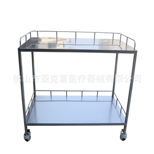 Medical stainless steel double-decker flatbed <b>cart</b>, double-decker handcart, double-decker trolley, double-decker <b>tool</b> <b>cart</b> - Product Image 3