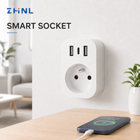 Prise murale intelligente ZHNL AC 110V-250V 16A avec double port USB intégré, norme européenne, pour recharge intelligente
