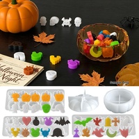 Early Riser Halloween Pumpkin Storage Box Skull Ghost Demon Cross Wax Melt Pendant Silicone Mold DIY Decoration Craft Set Spooky