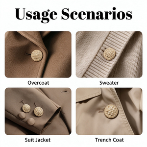 Boutons ronds en métal à texture tissée et bord perlé, en alliage de zinc doré, décoratifs, à tige, pour manteau, costume, trench-coat, pull - Product Image 2