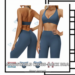 Adjustable Neck Strap High Support Premium Cross-Back Sports <b>Bra</b> Front Four-Way <b>Stretch</b> Winter Fitness Running Yoga Gym Wear XS - Product Image 2