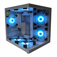 Low Price With Tempering Glass Gaming Computer Cases Towers Mid Tower Pc Transparent Pc Gaming Case Black Atx Pc Case