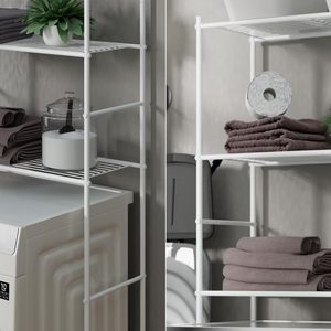 Hiện Đại 3-Kệ Lưu Trữ Phòng Tắm Giá Không Gian Tiết Kiệm Thường Đứng Loại Với Khăn Đường Sắt Cho Máy Giặt Nhà Vệ Sinh Thư Đặt Hàng Đóng Gói - Product Image 4