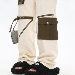 Completo da <span class=keywords><strong>donna</strong></span> personalizzato Patchwork <span class=keywords><strong>Cargo</strong></span> Crop Jacket pantaloni larghi - Product Image 6