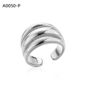 เอมี่ เอมี่แฟชั่นริง A0050 สแตนเลสสตีล 925 ชุบเงินรูปทรงเรขาคณิตแหวนค็อกเทลสำหรับผู้หญิงสวมใส่ทุกวันของขวัญเครื่องประดับ - Product Image 1